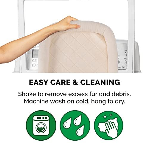 Cozy Sherpa Dog & Cat Crate Bed - Washable, Extra Small, Cream Bolster Pad - Image 6