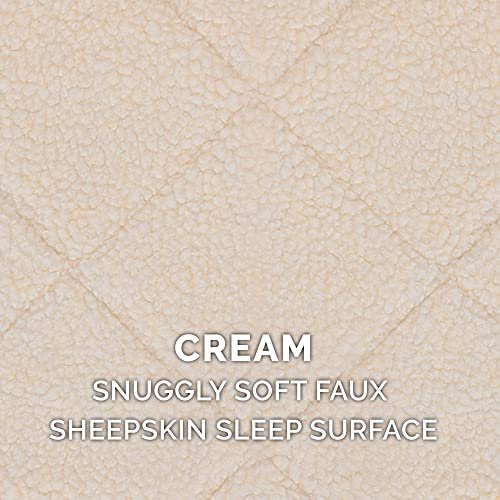 Cozy Sherpa Dog & Cat Crate Bed - Washable, Extra Small, Cream Bolster Pad - Image 4