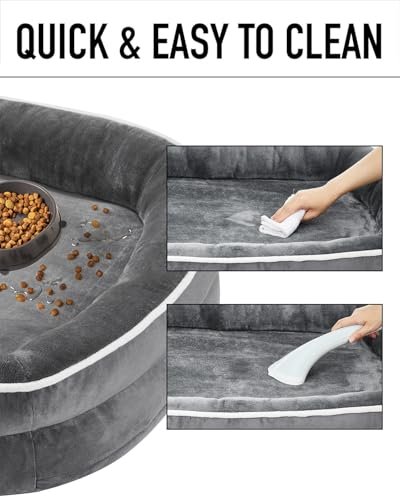 Large Orthopedic Dog Bed: Egg Foam Support, Washable Cover, Non-Slip Base, Gray - Image 4