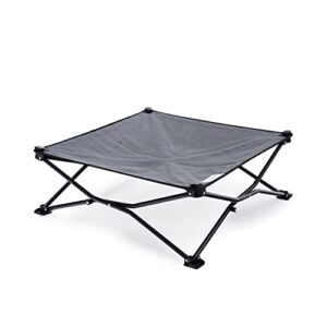 Coolaroo On The Go Cooling Elevated Dog Bed, Portable for Travel & Camping, Collapsible for Storage, Medium, Steel Grey