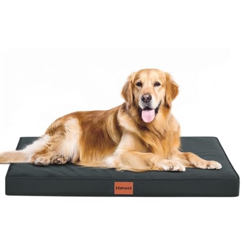 Indestructible Dog Bed with Durable Composite Oxford Frame Tough Dog Bed 36 Inch Orthopedic Dog Beds for Large Dogs Outdoor Dog Bed Waterproof Big Dog Bed for Creat Pet Beds for Large Dogs(Grey)