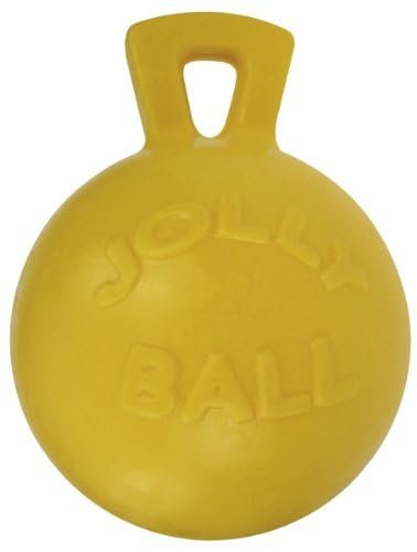 Durable Jolly Pets Blue Tug-n-Toss Dog Ball with Handle, Large 8-Inch - Image 3