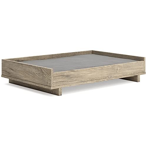 Modern Wooden Pet Bed by Ashley Oliah, 36"x24"x7", Natural Beige Style - Image 5