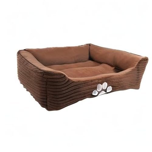 Cozy Reversible Dog Bed with Paw Print, Coffee, 25"x21" by Happycare - Image 7