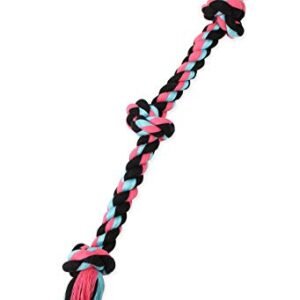 Mammoth Flossy Chews Rope Tug – Premium Cotton-Poly Tug Toy for Dogs – Interactive Rope Toy (Colors May Vary)