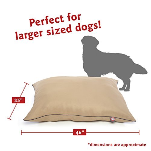 Majestic Large Dog Bed 46"x35" - Washable, Non-Slip, Comfy Crate Pad Khaki - Image 2