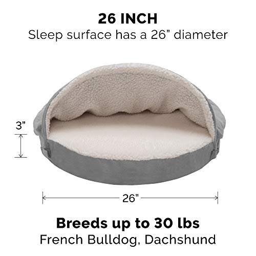 Cozy 26" Orthopedic Dog Bed for Small/Medium Dogs, Washable Cover, Gray - Image 2