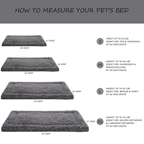 Reversible Washable Dog Bed Mat - Soft Crate Pad for All Sizes, 35"x22", Gray - Image 6
