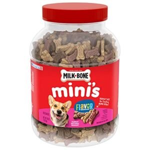 Milk-Bone Flavor Snacks Mini Dog Biscuits, Flavored Crunchy Dog Treats, 36 Ounce Container