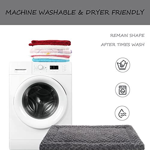Reversible Washable Dog Bed Mat - Soft Crate Pad for All Sizes, 35"x22", Gray - Image 5