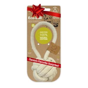 ReThink Pet Eco Cotton Rope Ball Dog Toy, Natural Cotton Dog Toy & Ball Rope Toys for Dogs, Rope Toy for Big & Small Dog, Densely Woven & Durable Dog Training Toys