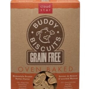 Buddy Biscuits 14 oz Box of Grain-Free Crunchy Dog Treats Made with Natural Peanut Butter