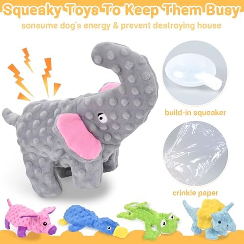 Durable Squeaky Dog Toys Pack for Aggressive Chewers, All Dog Sizes - Image 6