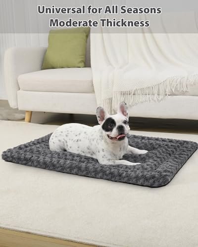 Reversible Washable Dog Bed Mat - Soft Crate Pad for All Sizes, 35"x22", Gray - Image 3