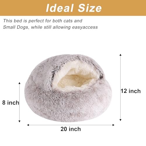 Cozy Cat Cave Bed & Small Dog Bed, Washable, Anti-Slip, 20"x20" - Image 6