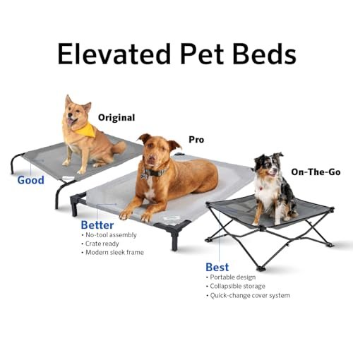 COOLAROO Elevated Cooling Dog Bed, Medium, Indoor/Outdoor, Aquatic Blue - Image 7