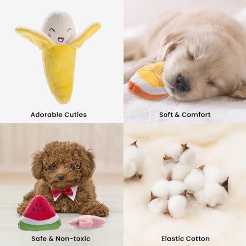 Nocciola Plush Squeaky Dog Toys, 12pcs Set with Bag for Small & Medium Dogs - Image 2