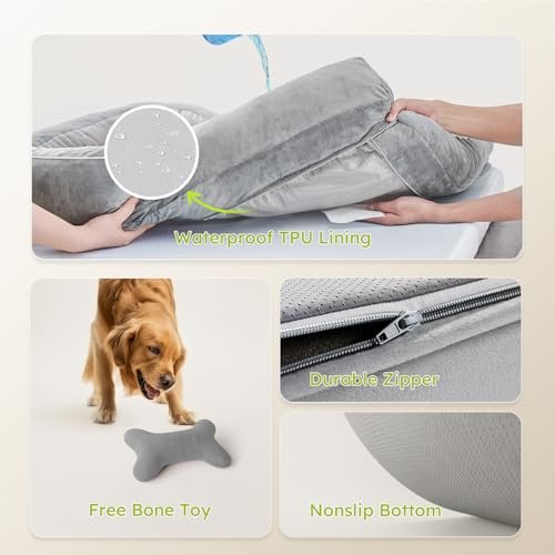 Orthopedic XL Dog Bed with Cooling Gel Foam, Washable Cover, Bonus Toy - Image 6