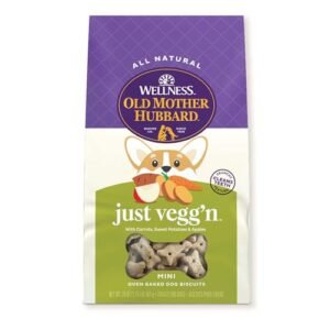 Old Mother Hubbard by Wellness Classic Just Vegg'N Natural Dog Treats, Crunchy Oven-Baked Biscuits, Ideal for Training, Mini Size, 20 ounce bag