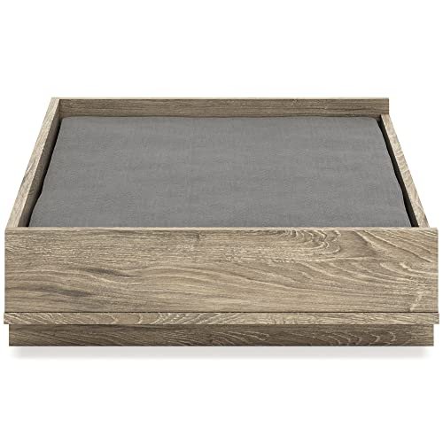 Modern Wooden Pet Bed by Ashley Oliah, 36"x24"x7", Natural Beige Style - Image 3