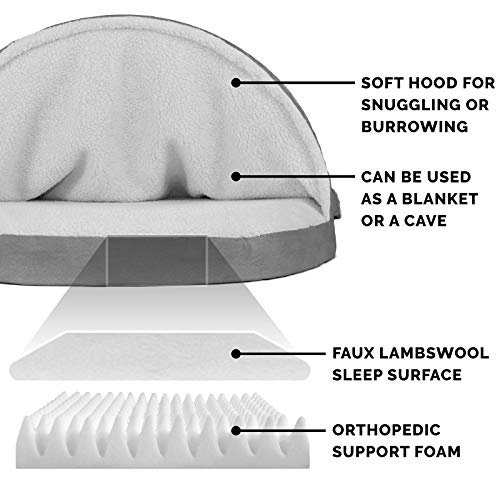 Cozy 26" Orthopedic Dog Bed for Small/Medium Dogs, Washable Cover, Gray - Image 4
