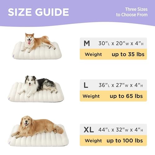 Orthopedic Waterproof Dog Bed, Egg Crate Foam, Removable Cover, 36"x27" Cream - Image 6