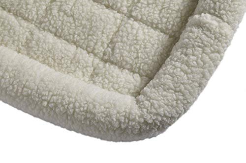 Cozy White Fleece Dog Bed with Bolster, Fits 36-Inch Crates, Washable - Image 4