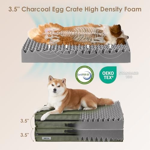 EHEYCIGA XL Waterproof Orthopedic Dog Bed with Washable Cover, Green - Image 4