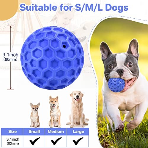 Indestructible Squeaky Dog Toy Ball – Tough, Teeth Cleaning, Large Breeds - Image 2