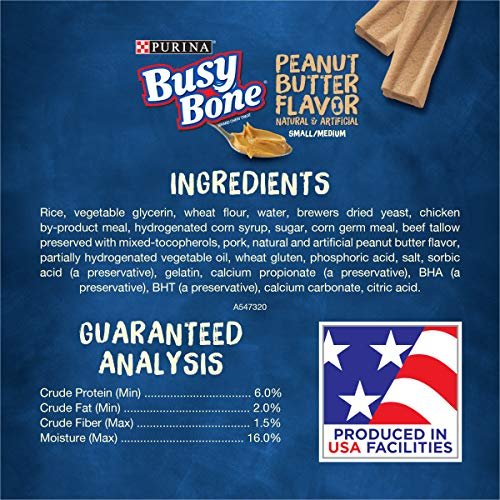 Purina Busy Bone Dog Chews, Peanut Butter, Small/Medium Breeds, 10ct Pouch - Image 5