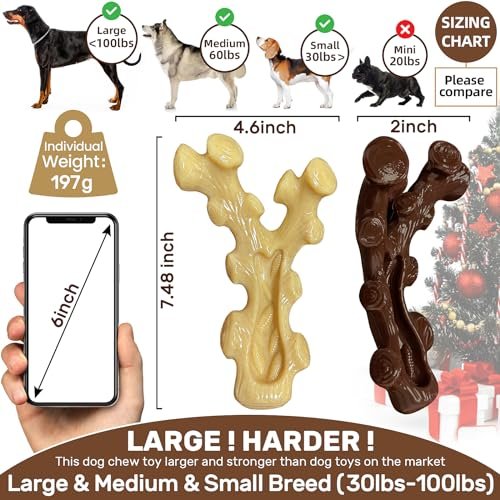 Durable Dog Chew Toys 2-Pack for Aggressive Chewers, Teeth Cleaning & Training - Image 2