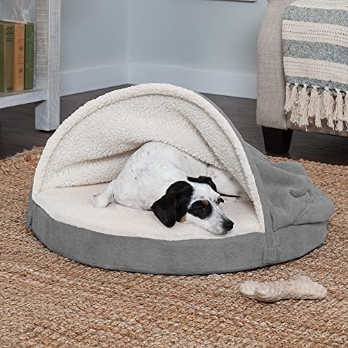 Cozy 26" Orthopedic Dog Bed for Small/Medium Dogs, Washable Cover, Gray - Image 3