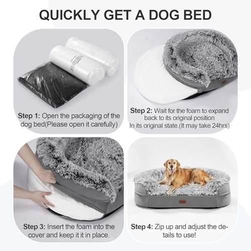 Orthopedic Dog Bed XL: 3.7" Foam, Washable Cover, Waterproof, Cozy Design - Image 9