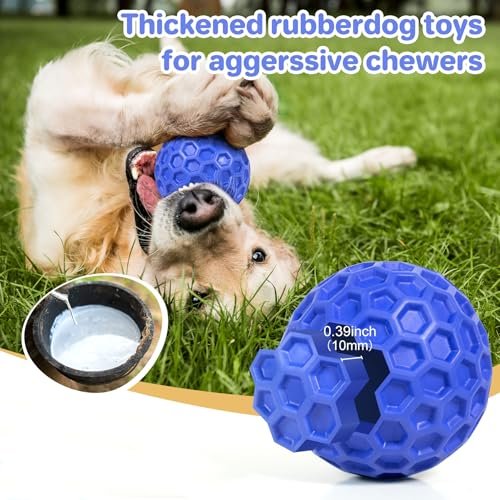 Indestructible Squeaky Dog Toy Ball – Tough, Teeth Cleaning, Large Breeds - Image 3