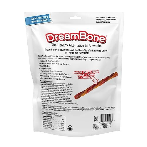 Dreambone Triple Flavor Dog Chews, Rawhide-Free, Beef, Pork & Chicken, 25ct - Image 2