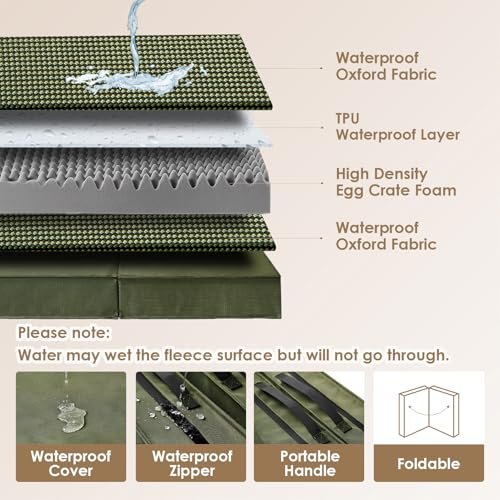 EHEYCIGA XL Waterproof Orthopedic Dog Bed with Washable Cover, Green - Image 3
