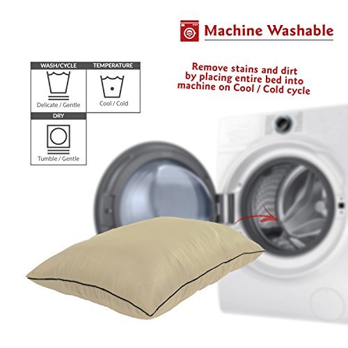 Majestic Large Dog Bed 46"x35" - Washable, Non-Slip, Comfy Crate Pad Khaki - Image 5