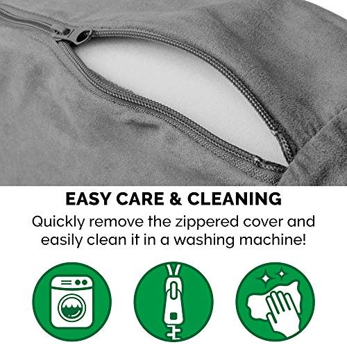 Cozy 26" Orthopedic Dog Bed for Small/Medium Dogs, Washable Cover, Gray - Image 8