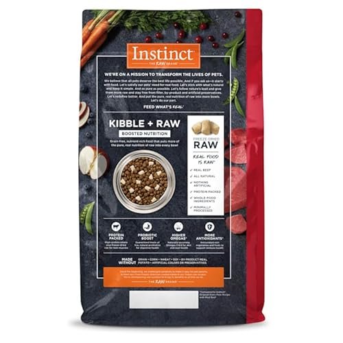 High-Protein Instinct Raw Boost Beef Dry Dog Food, Grain-Free, 20 lb Bag - Image 2