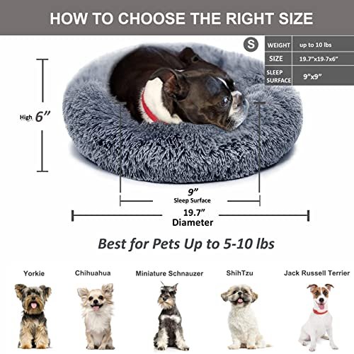 Cozy Anti-Anxiety Small Dog Bed - Fluffy, Washable, Waterproof, Non-Slip - Image 4