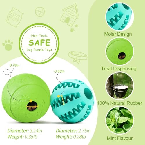 Interactive Dog Puzzle Toys 2-Pack - Treat Dispenser & Slow Feeder, Durable - Image 2