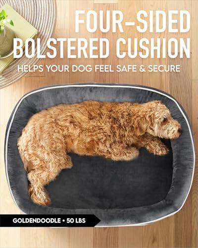 Large Orthopedic Dog Bed: Egg Foam Support, Washable Cover, Non-Slip Base, Gray - Image 3