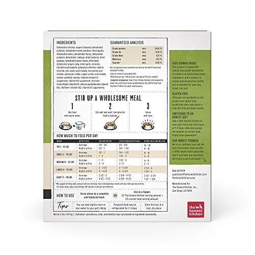 The Honest Kitchen Grain-Free Dog Food, Human-Grade Chicken Meal, 2lb (8lb Made) - Image 2