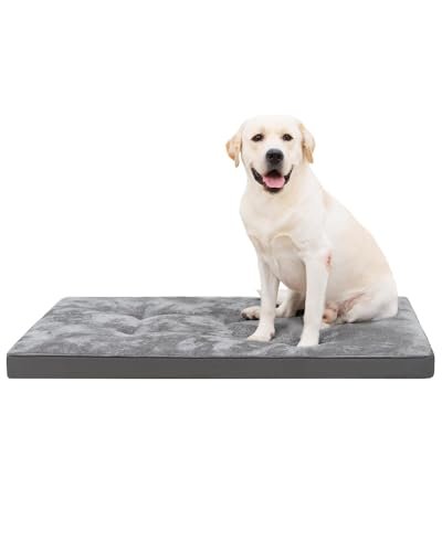 Plush Washable Dog Crate Bed, XL Anti-Slip Mat, 41"x27" Grey Comfort Pad - Image 9