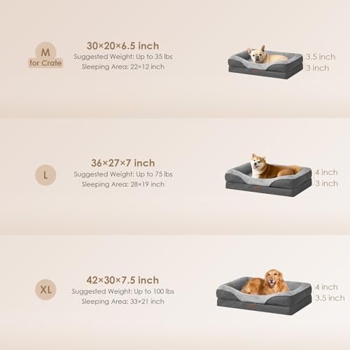 Orthopedic Large Dog Bed - Memory Foam Sofa with Bolsters & Washable Cover - Image 5