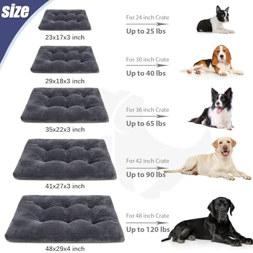 Cozy Washable Dog Crate Bed - Fluffy, Non-Slip, Anti-Scratch, 35"x23", Gray - Image 6