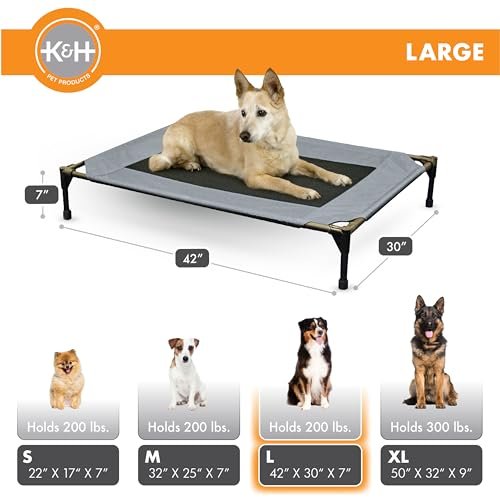 Elevated Large Dog Bed - Cooling Mesh, Washable, Portable, Heavy-Duty Frame - Image 4