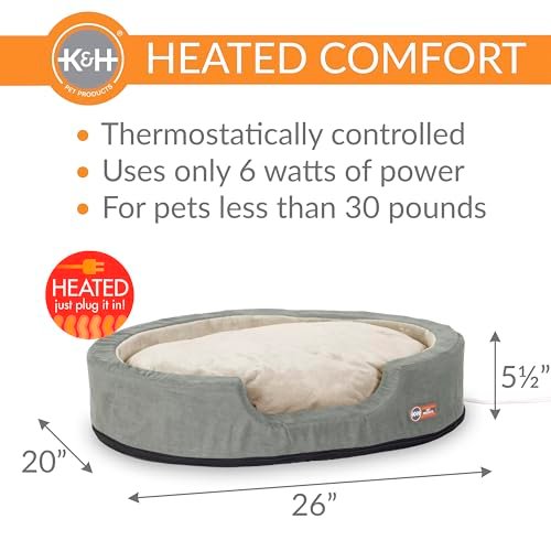 Heated Pet Bed for Dogs & Cats - Cozy Bolster Design, Medium 26"x20", Sage/Tan - Image 2