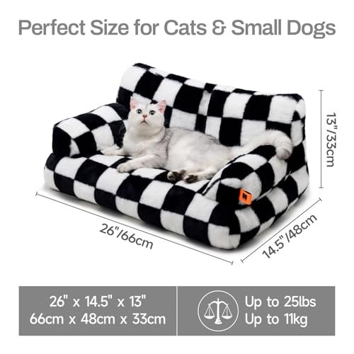 Cozy Washable Pet Couch Bed for Cats & Small Dogs, Non-Slip, Fluffy, 26x19 - Image 6