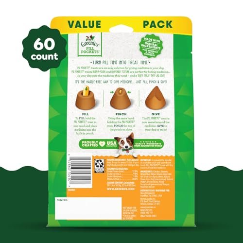 Chicken-Flavored Greenies Pill Pockets for Dogs, 60 Natural Soft Treats - Image 2